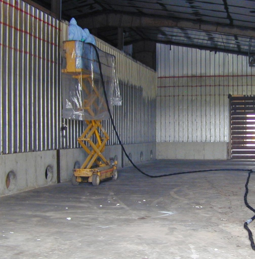 Agricultural storage building foam insulation job